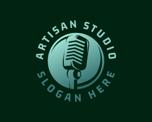 Recording Studio Microphone logo design