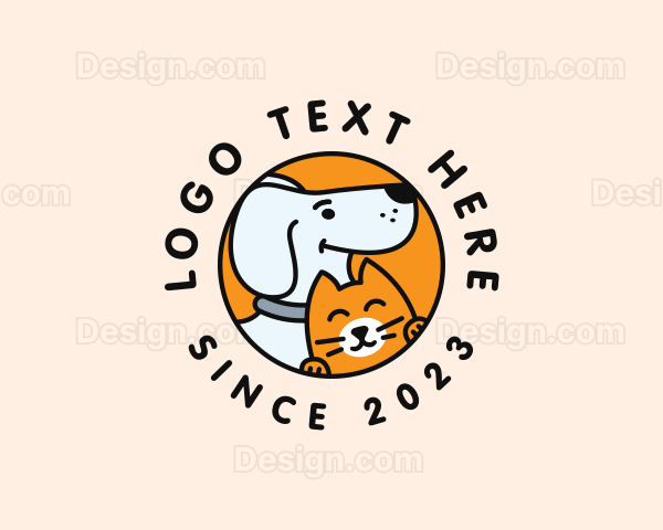 Cartoon Dog Cat Logo