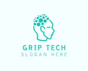 Tech AI Circuit Brain logo design