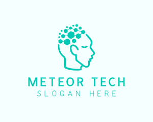 Tech AI Circuit Brain logo design