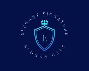 Elegant Crown Shield logo design