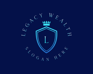 Elegant Crown Shield logo design