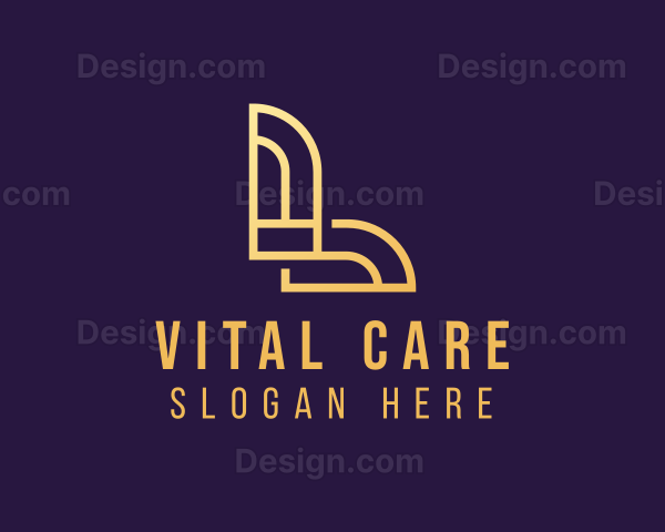 Gold Art Deco Interior Design Logo