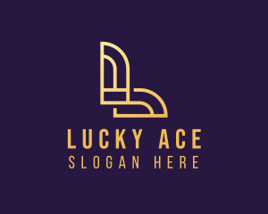 Gold Art Deco Interior Design logo design