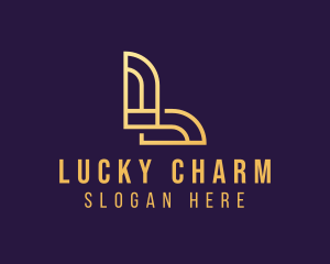 Gold Art Deco Interior Design logo design