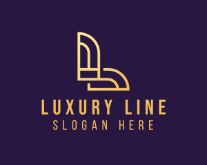 Gold Art Deco Interior Design logo design