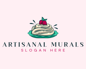 Pavlova Meringue Cake logo design