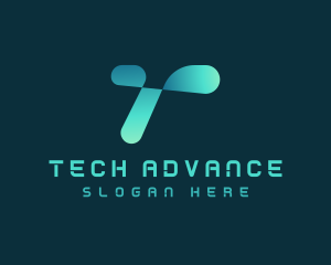 Digital Tech Letter T logo design