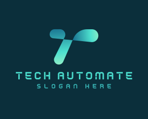 Digital Tech Letter T logo design