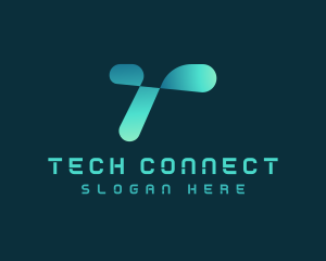 Digital Tech Letter T logo design