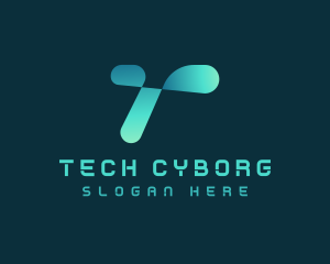 Digital Tech Letter T logo design