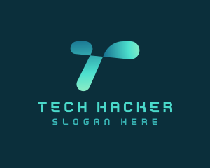 Digital Tech Letter T logo design