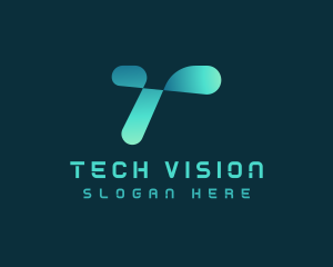 Digital Tech Letter T logo design