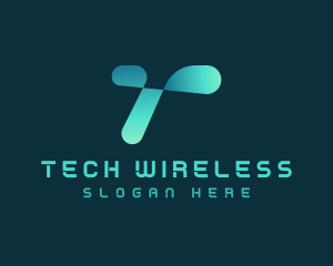 Digital Tech Letter T logo design