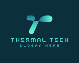 Digital Tech Letter T logo design