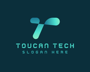 Digital Tech Letter T logo design