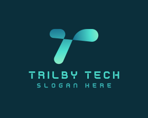 Digital Tech Letter T logo design