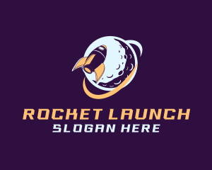 Moon Planet Rocket Ship logo design