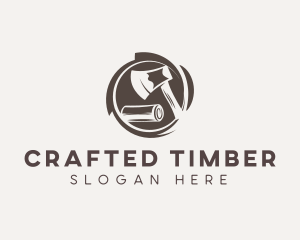 Wood Axe Carpenter logo design