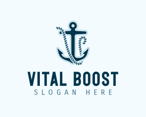 Anchor Rope Letter V logo design