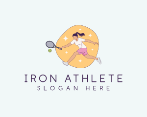 Female Tennis Athlete logo design