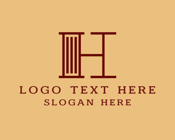 Pillar Column Letter H logo