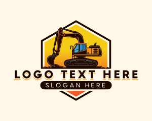 Excavator Backhoe Construction Logo