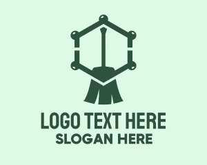 Green Broom Hexagon logo