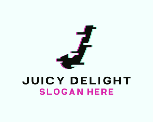 Tech Glitch Letter J logo design