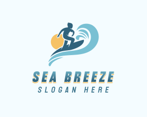 Sea Wave Surfer logo design