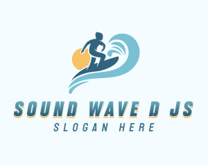 Sea Wave Surfer logo design