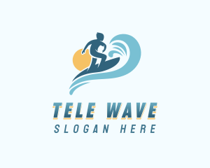 Sea Wave Surfer logo design