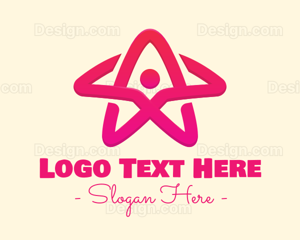 Pink Gradient Human Star Logo
