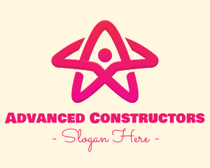 Pink Gradient Human Star logo design