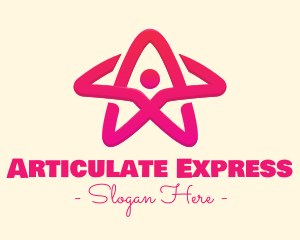 Pink Gradient Human Star logo design