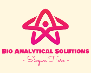 Pink Gradient Human Star logo design