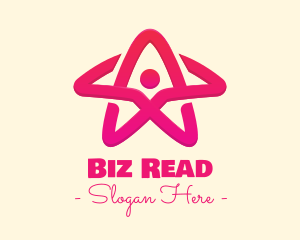 Pink Gradient Human Star logo design