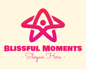 Pink Gradient Human Star logo design