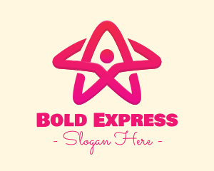 Pink Gradient Human Star logo design