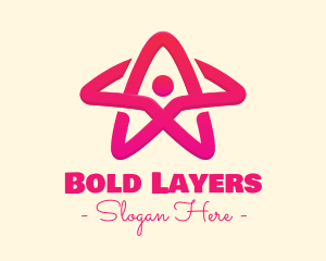 Pink Gradient Human Star logo design