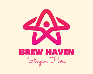 Pink Gradient Human Star logo design