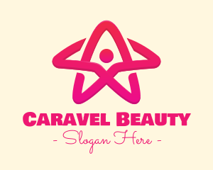 Pink Gradient Human Star logo design