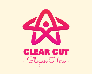 Pink Gradient Human Star logo design