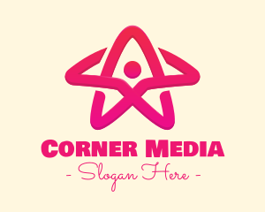 Pink Gradient Human Star logo design