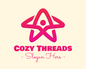 Pink Gradient Human Star logo design