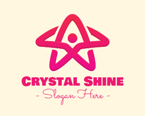 Pink Gradient Human Star logo design