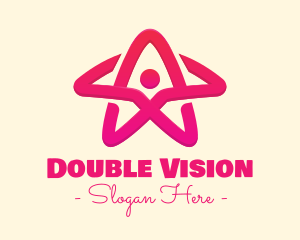 Pink Gradient Human Star logo design