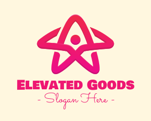 Pink Gradient Human Star logo design