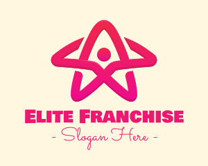 Pink Gradient Human Star logo design