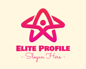 Pink Gradient Human Star logo design